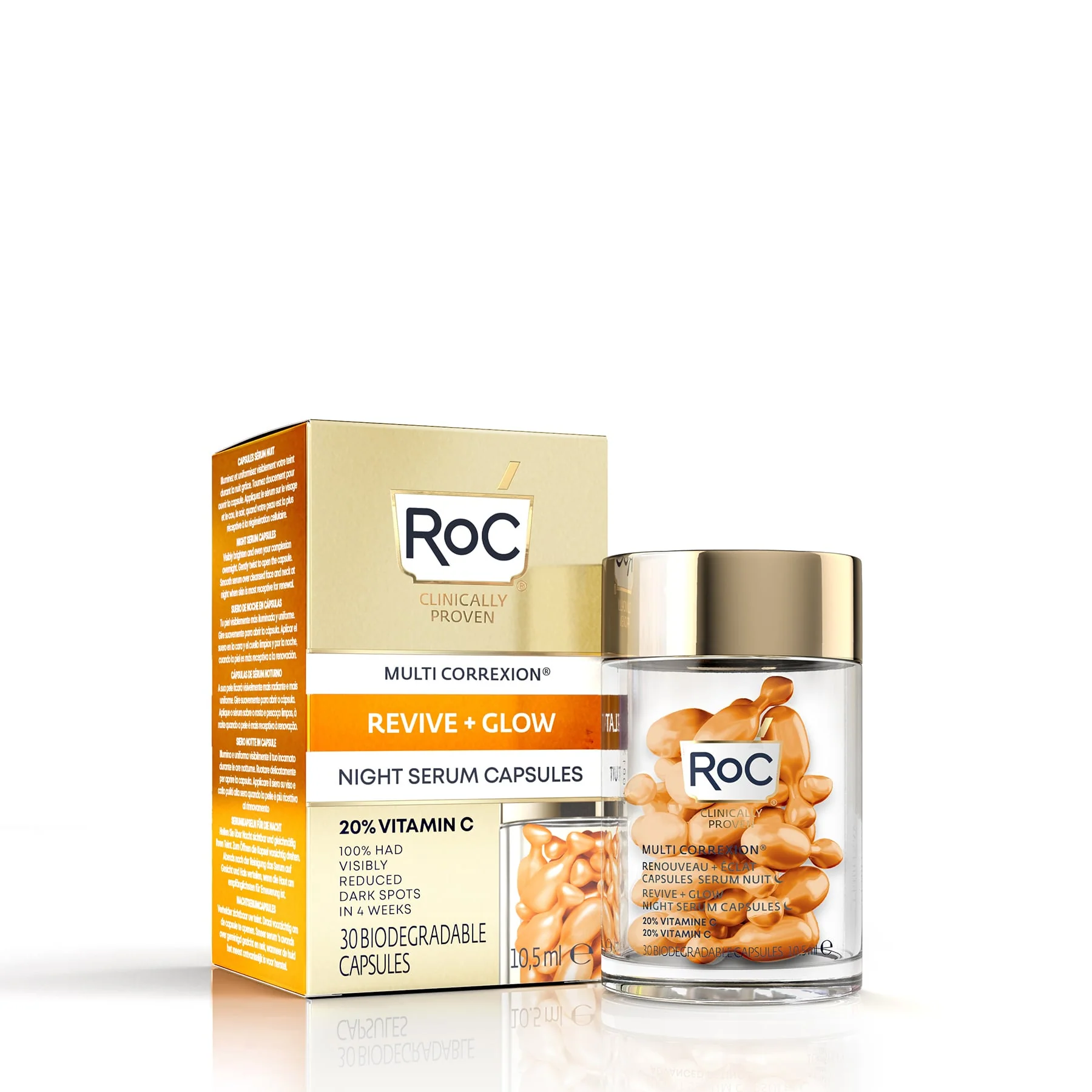 RoC Multi Correxion Revive & Glow Vitamin C Night Serum 30 Capsules - Image 2