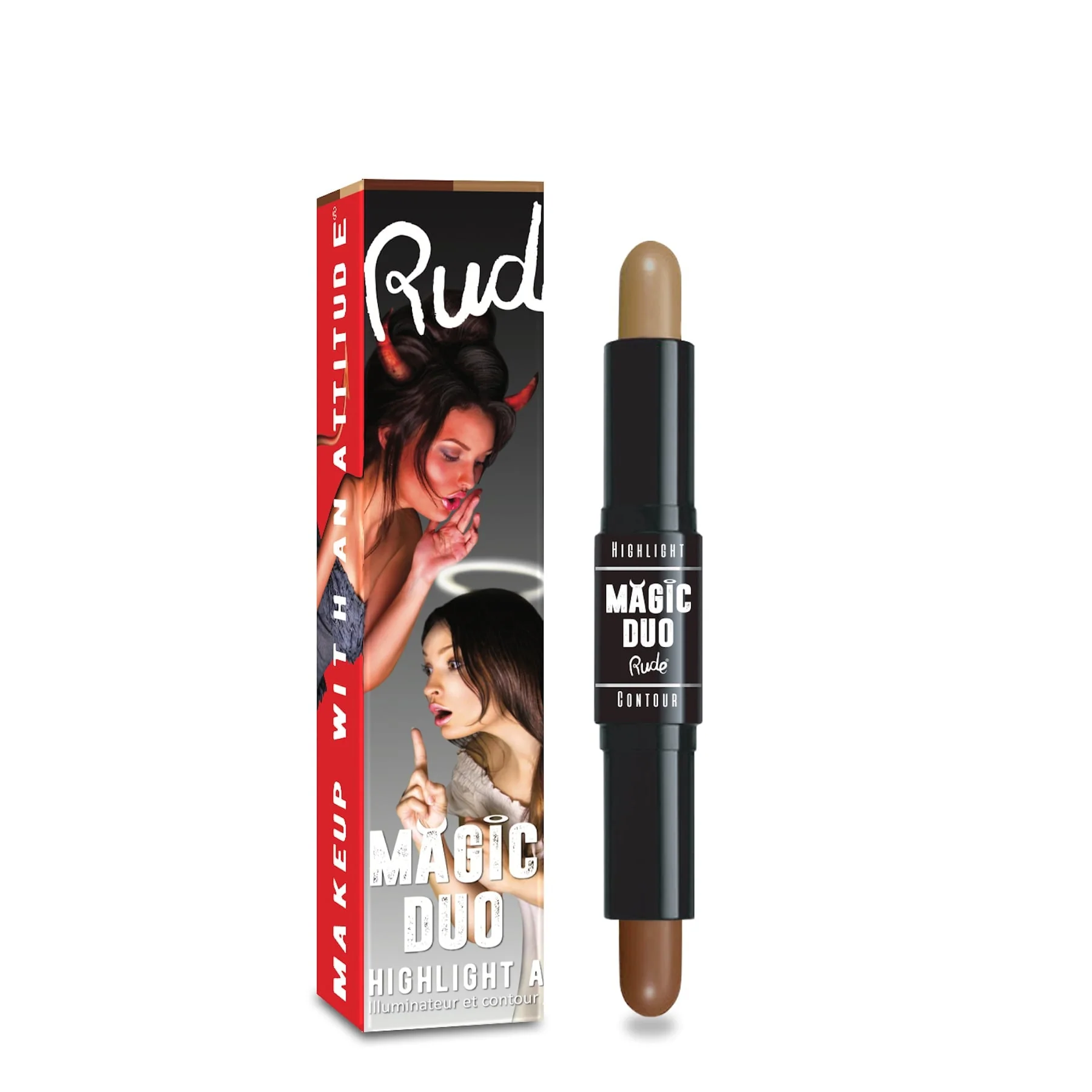Rude Magic Duo Highlighter & Contour Stick 2 x 4.5g - Image 2