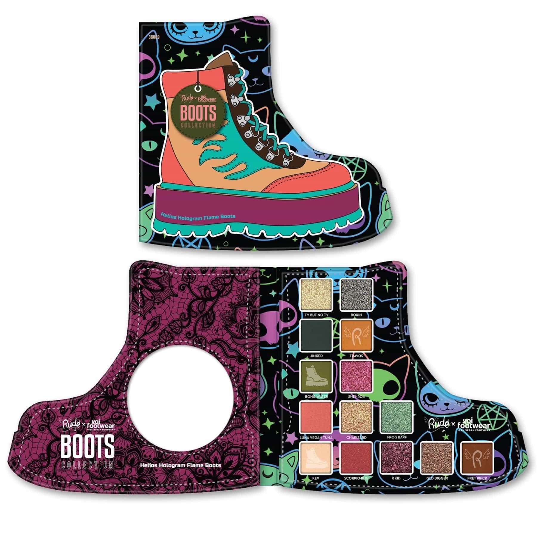 Rude Rude x Koi Footwear Boots Collection Eyeshadow Palette - 14 shades - Image 10