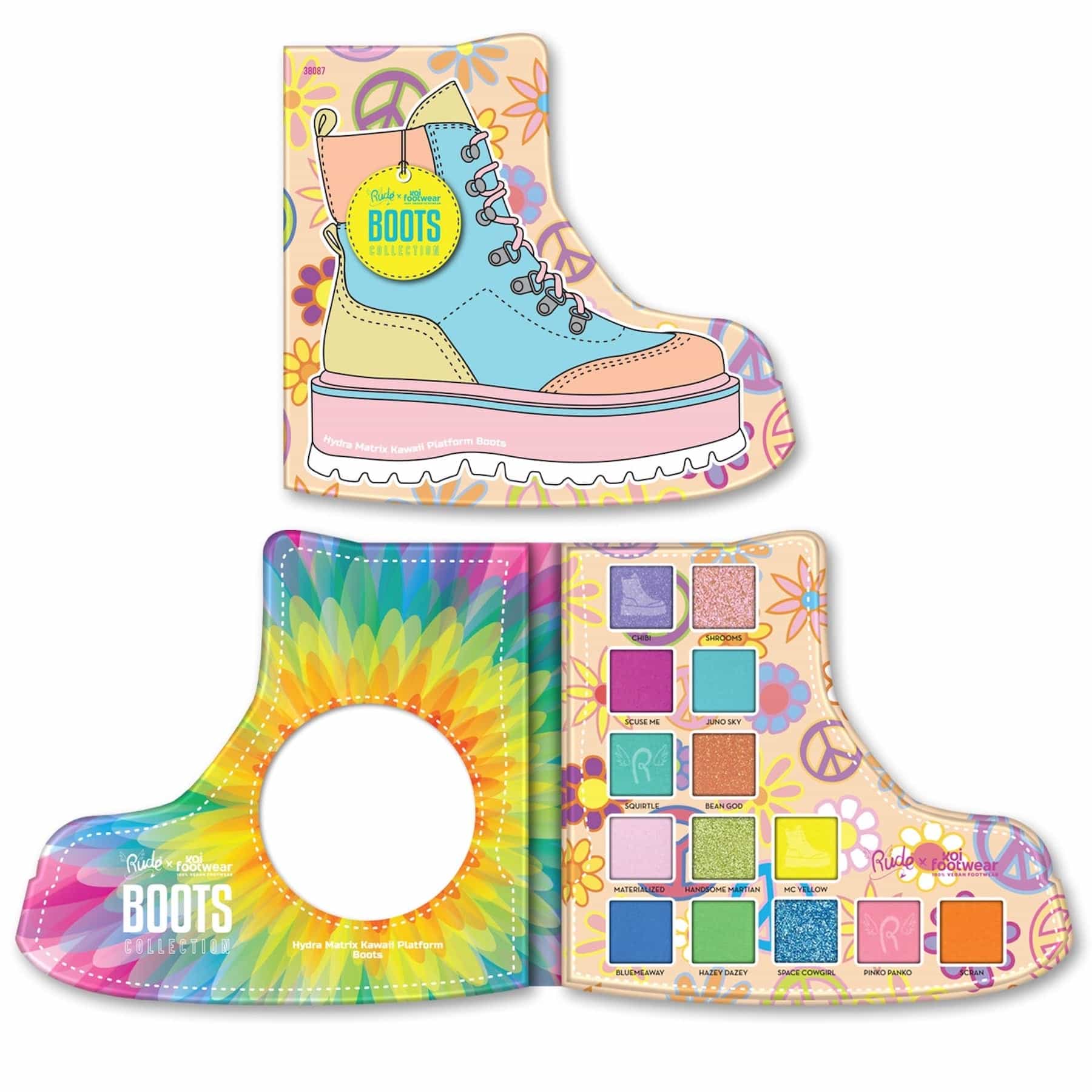 Rude x Koi Footwear Boots Collection Eyeshadow Palette - 14 shades