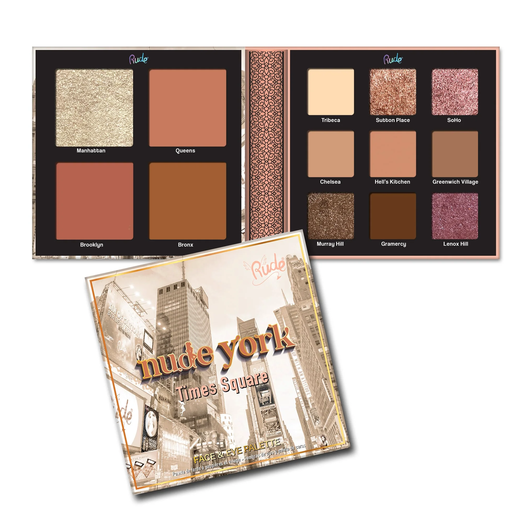 Rude York Face & Eye Palette - 13 shades - Image 3