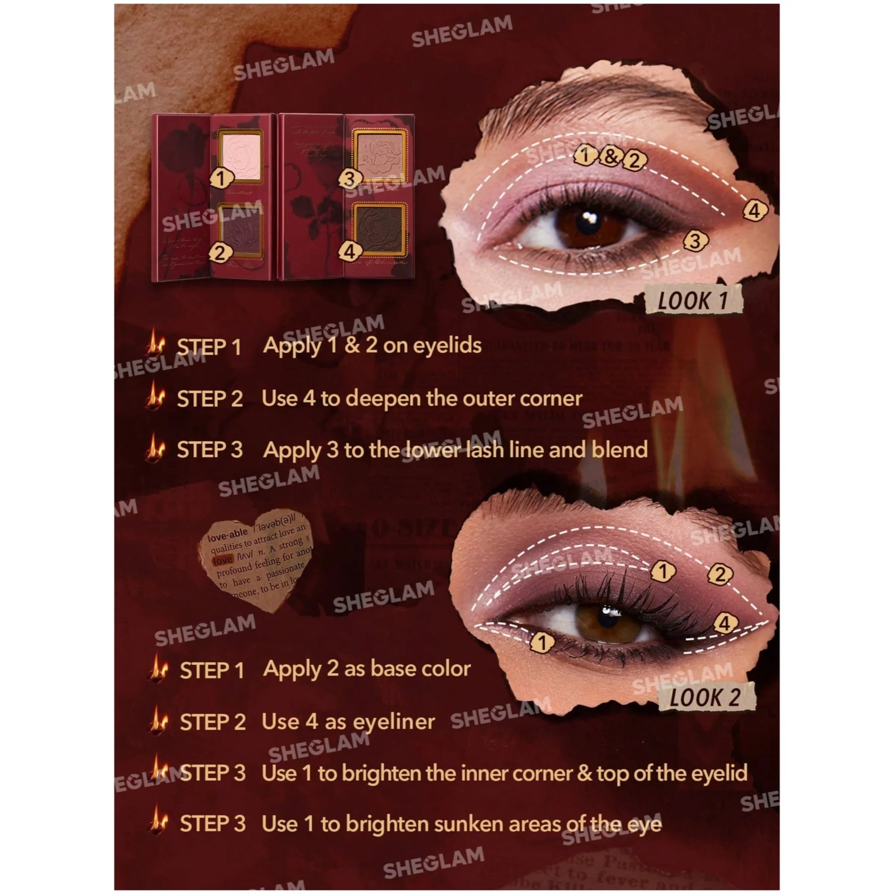 Sheglam Ember Rose Burning Devotion Color Palette - Image 4