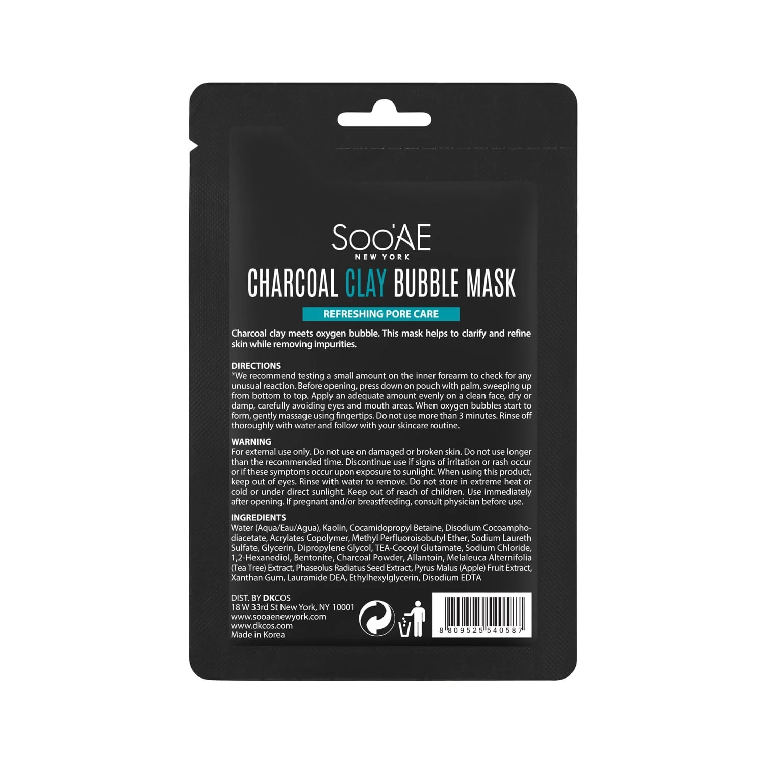 Soo'Ae Clay Exfoliating Bubble Mask Charcoal - Image 2