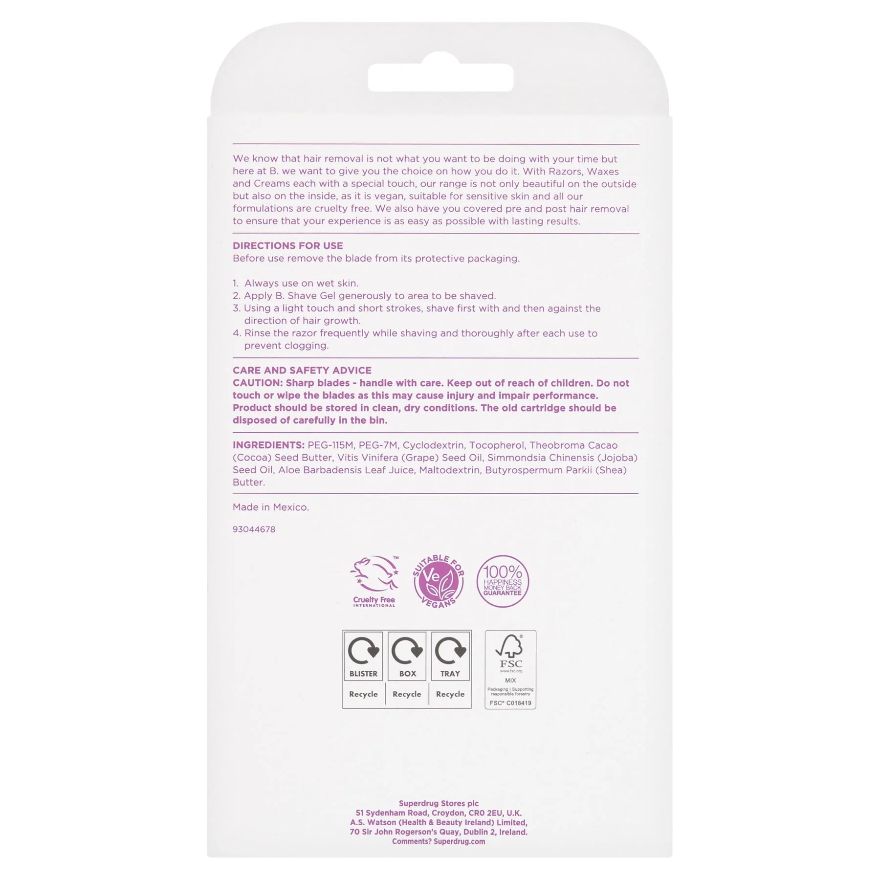 Superdrug B 5 Blade Rose Gold Razr Value Pack - Image 2