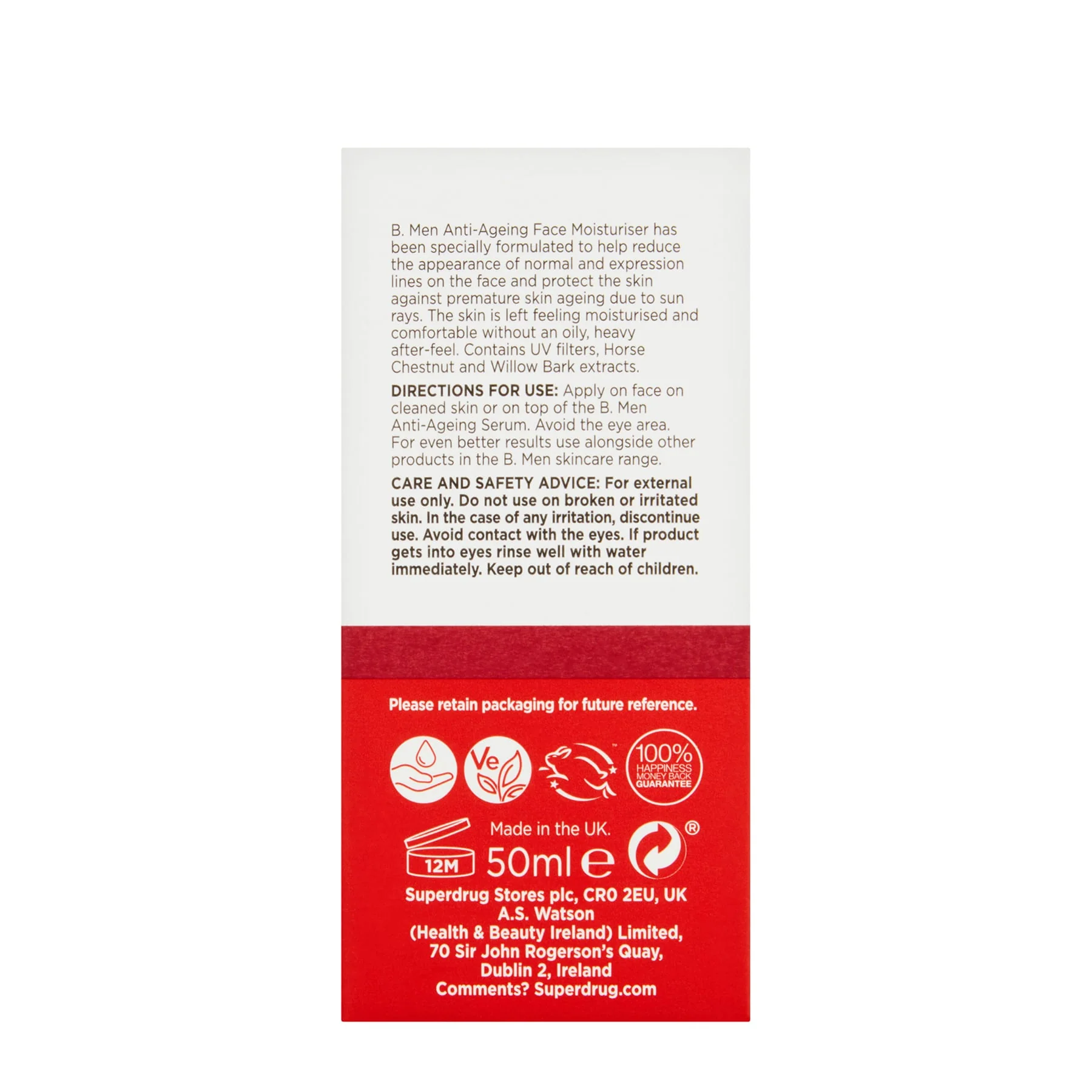 Superdrug B. Men Anti-Aging Cream 50ml - Image 3
