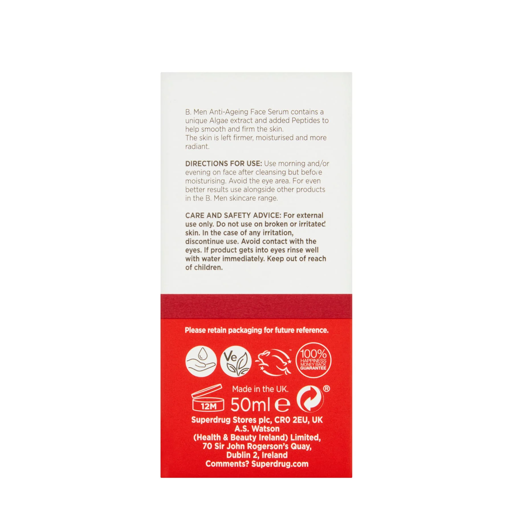Superdrug B. Men Anti-Aging Serum 50ml - Image 3