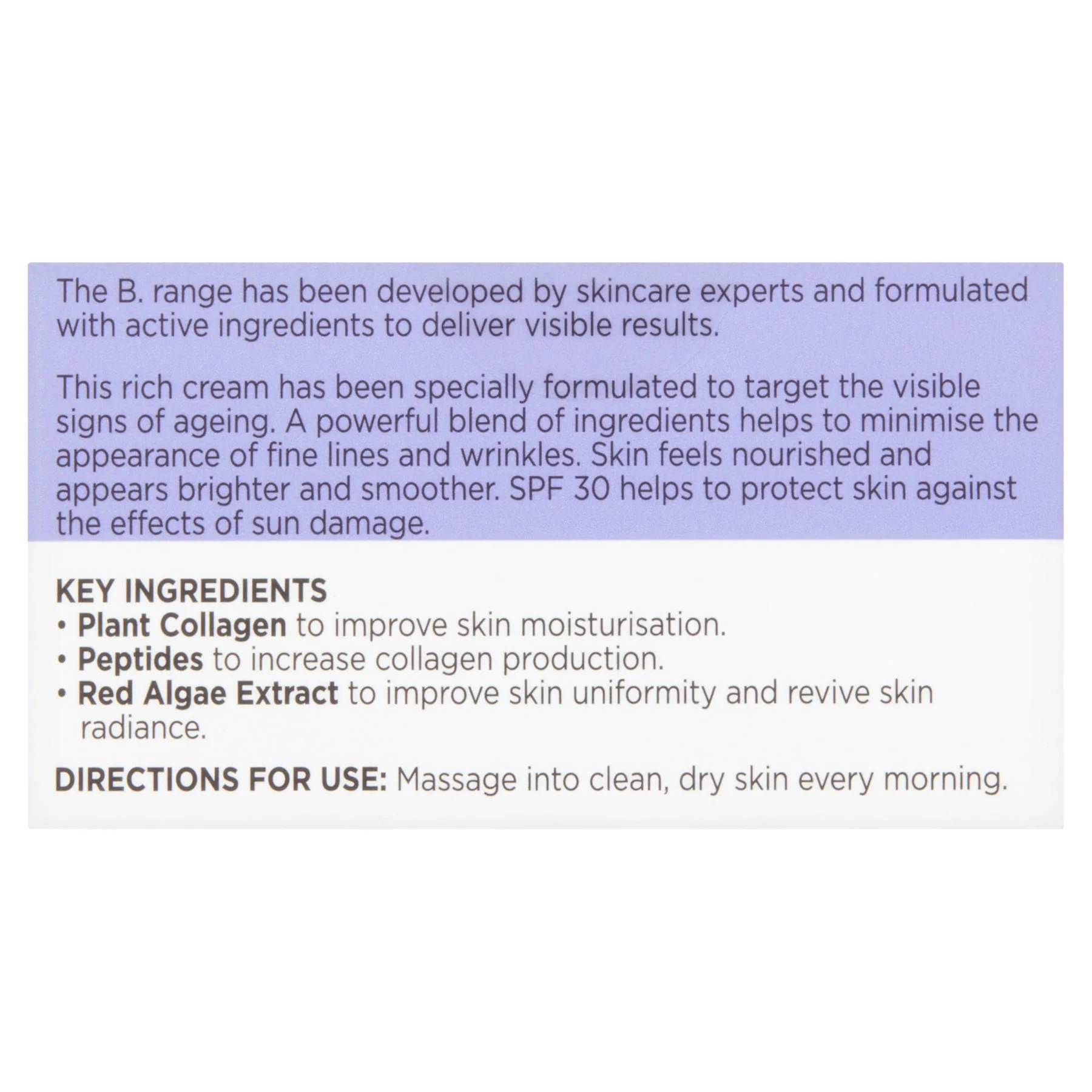 Superdrug B. Moisturising Day Cream Spf 30 - Image 3