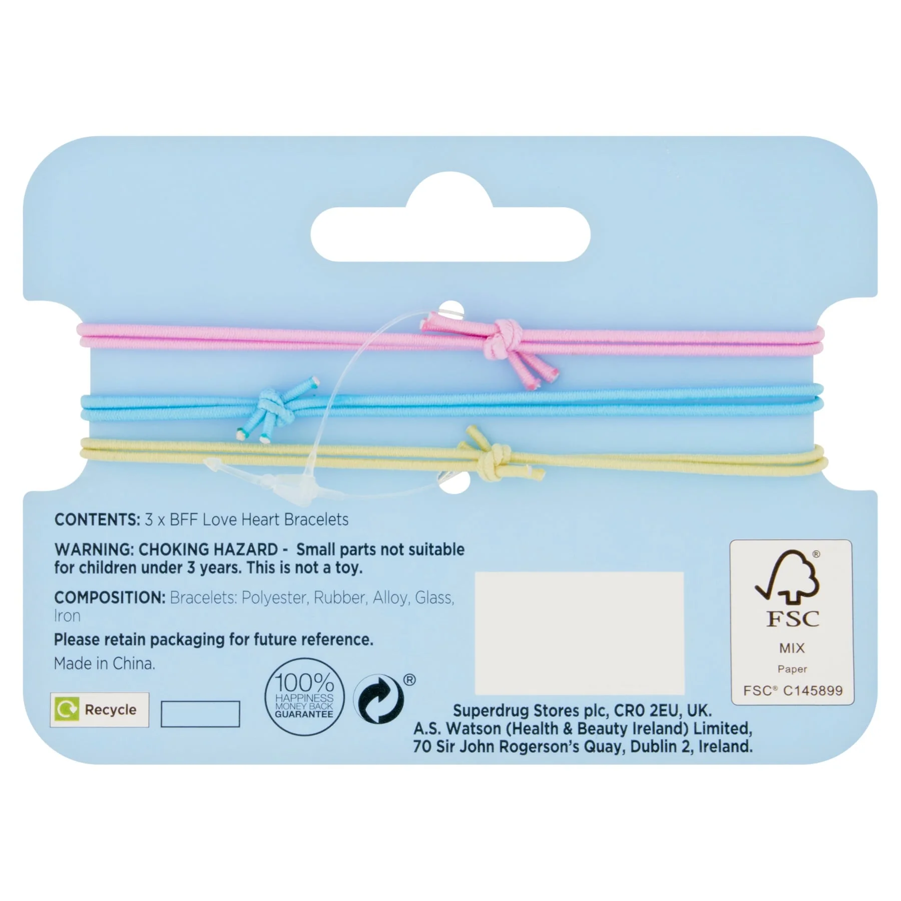 Superdrug Fantasy Bff Love Heart Bracelets X 3 - Image 2