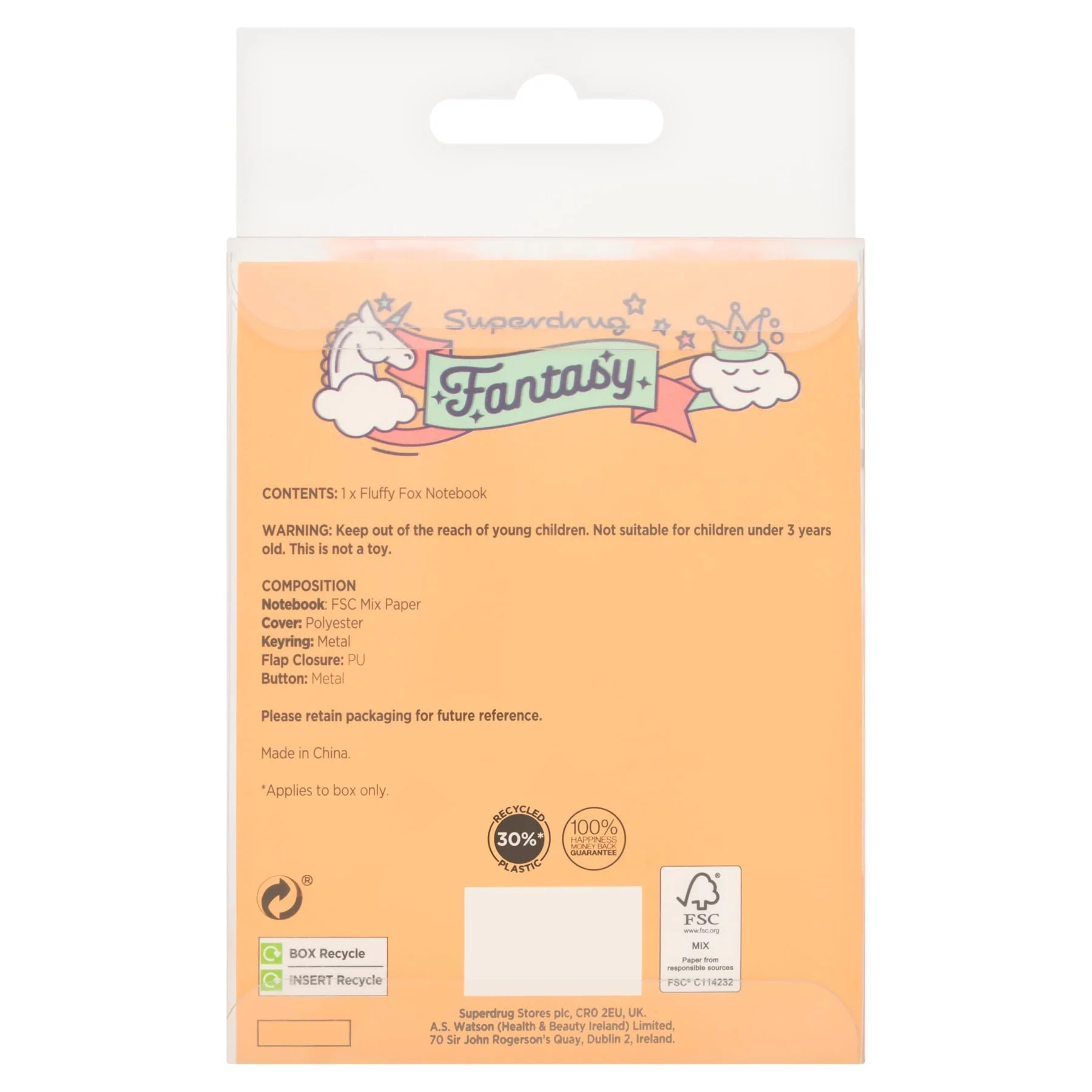 Superdrug Fantasy Fluffy Notebook Fox - Image 2