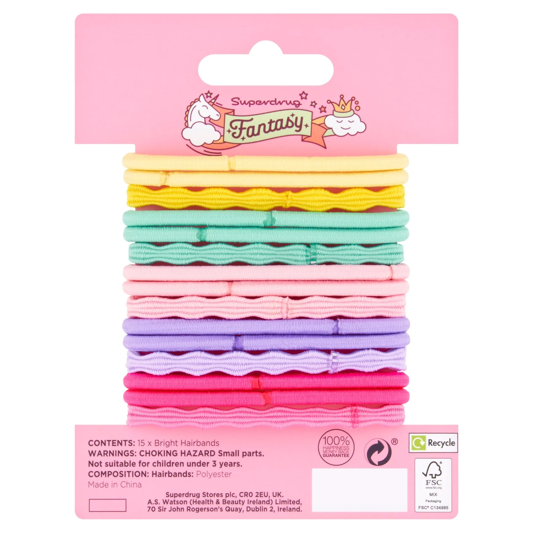 Superdrug Fantasy Hairbands Elastic Bright - Image 2