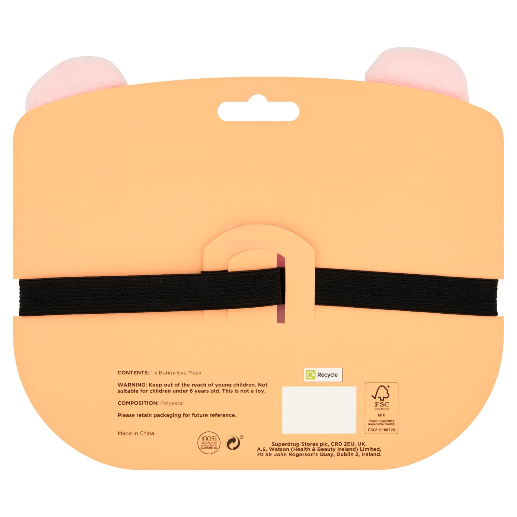Superdrug Fantasy Pink Bunny Eye Mask - Image 2