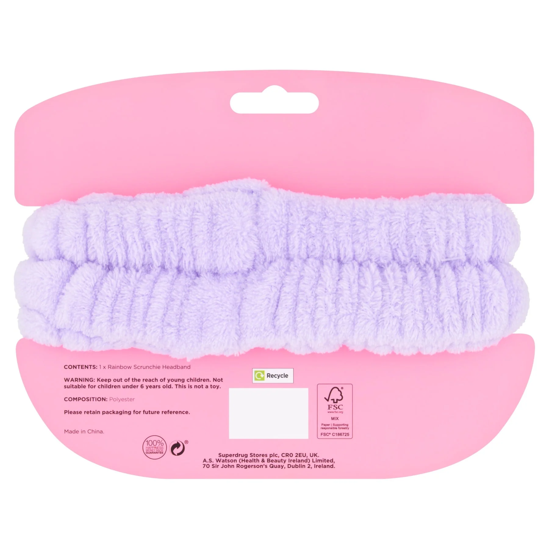 Superdrug Fantasy Scrunchie Headband ;rainbow - Image 2