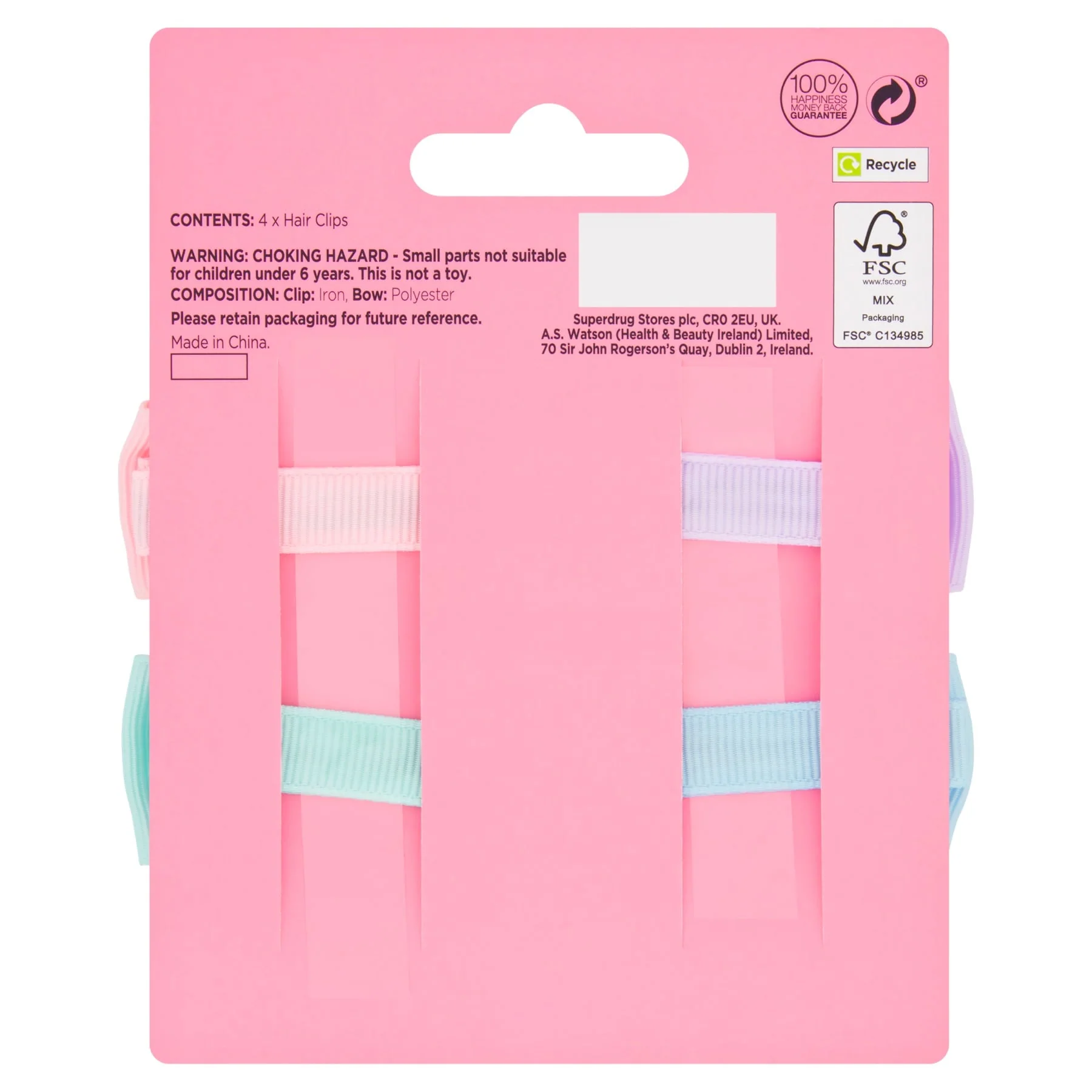 Superdrug Fantasy Small Bow X 4 Cloth Covered - Image 2