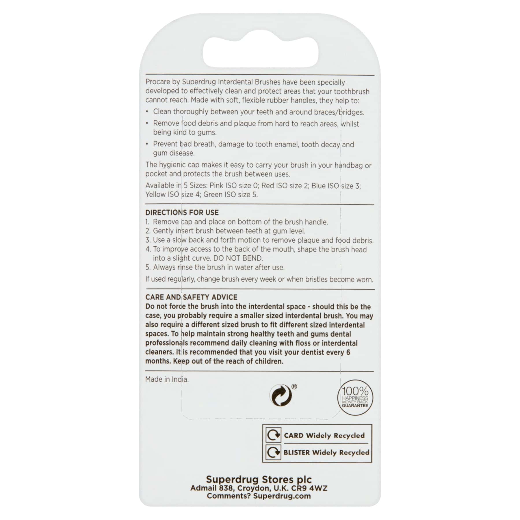 Superdrug Pro Care Interdental Brush 6pcs - Image 6