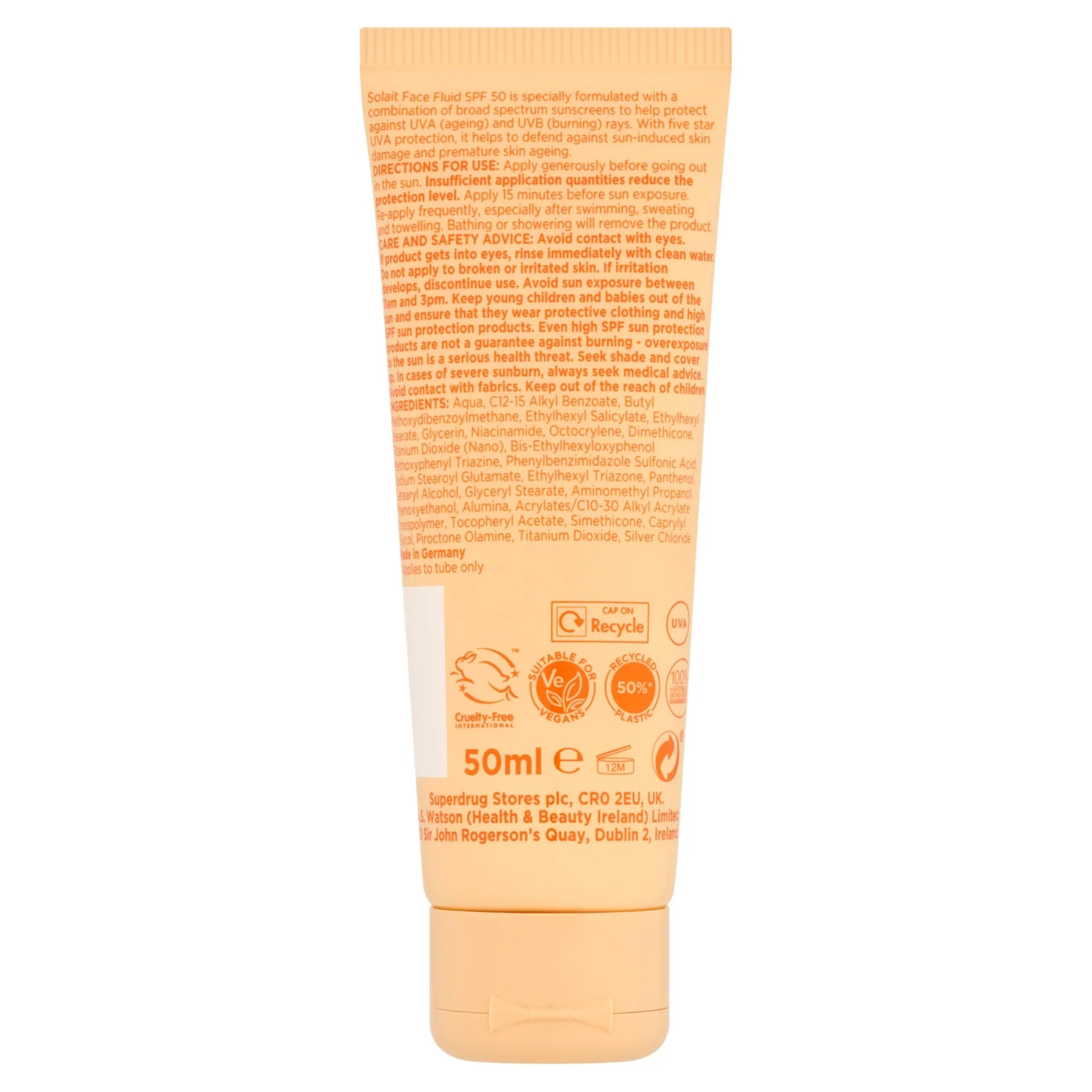 Superdrug Solait Face Fluid Spf50 50ml 833850 - Image 2