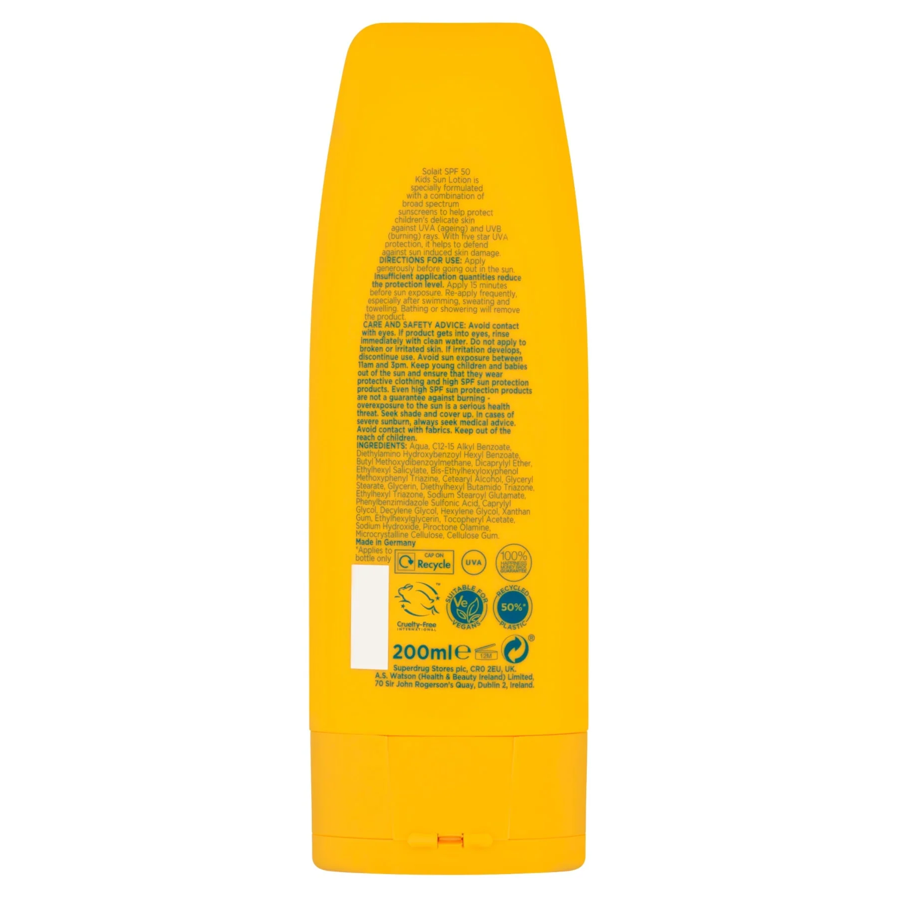 Superdrug Solait Kids Lotion Spf50+ 200ml 833868 - Image 2