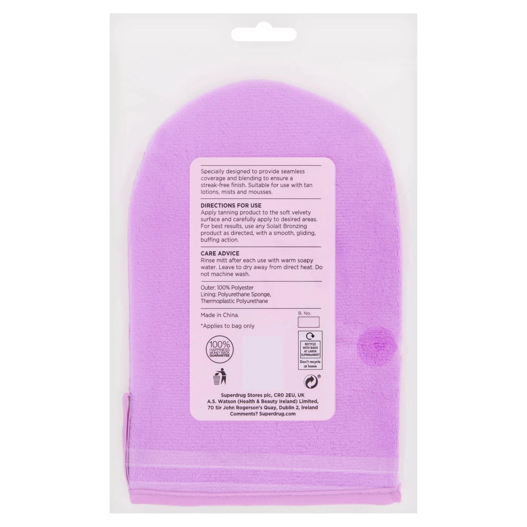 Superdrug Solait Luxury Velvet Mitt - Image 2