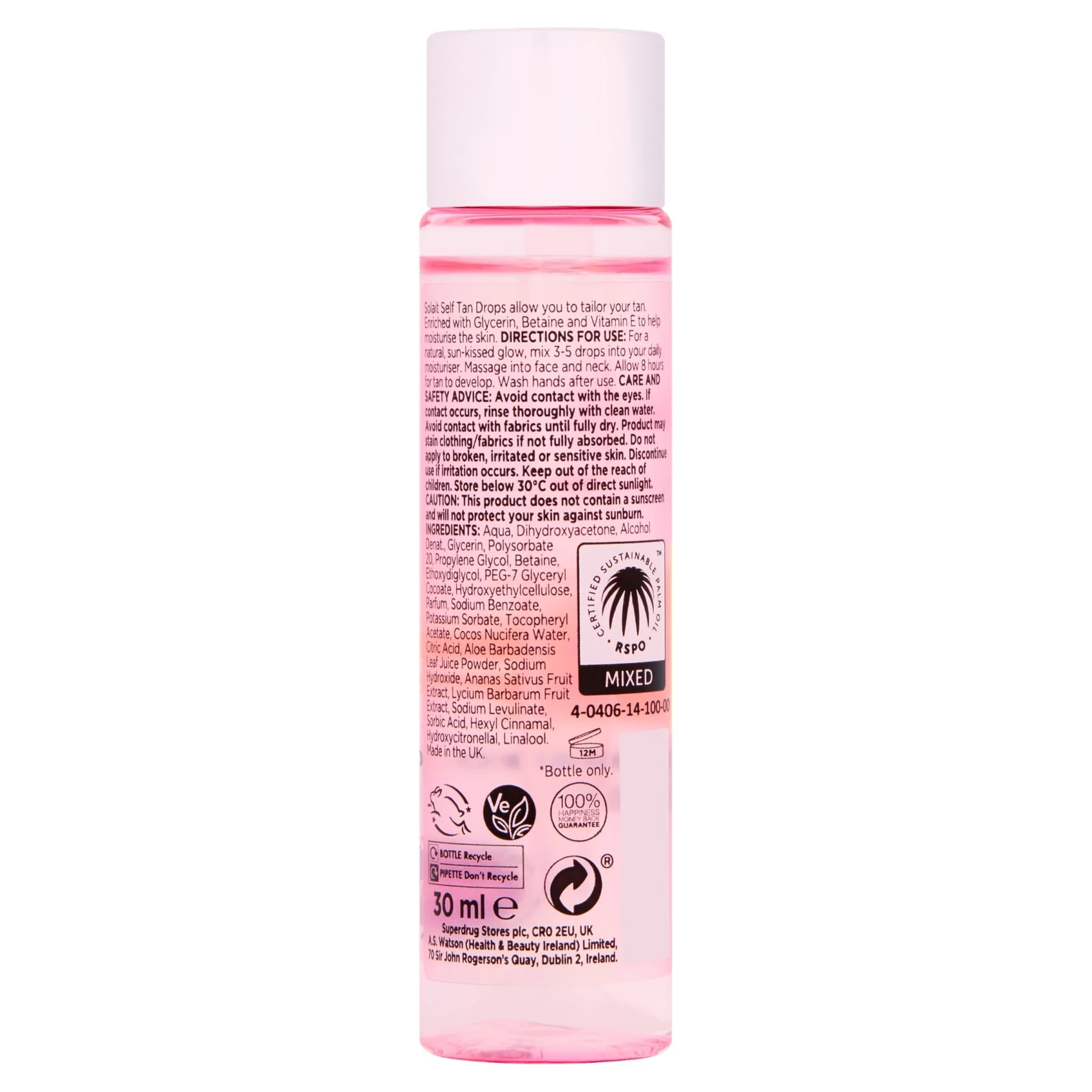 Superdrug Solait Self Tan Drops Dark 30ml - Image 2