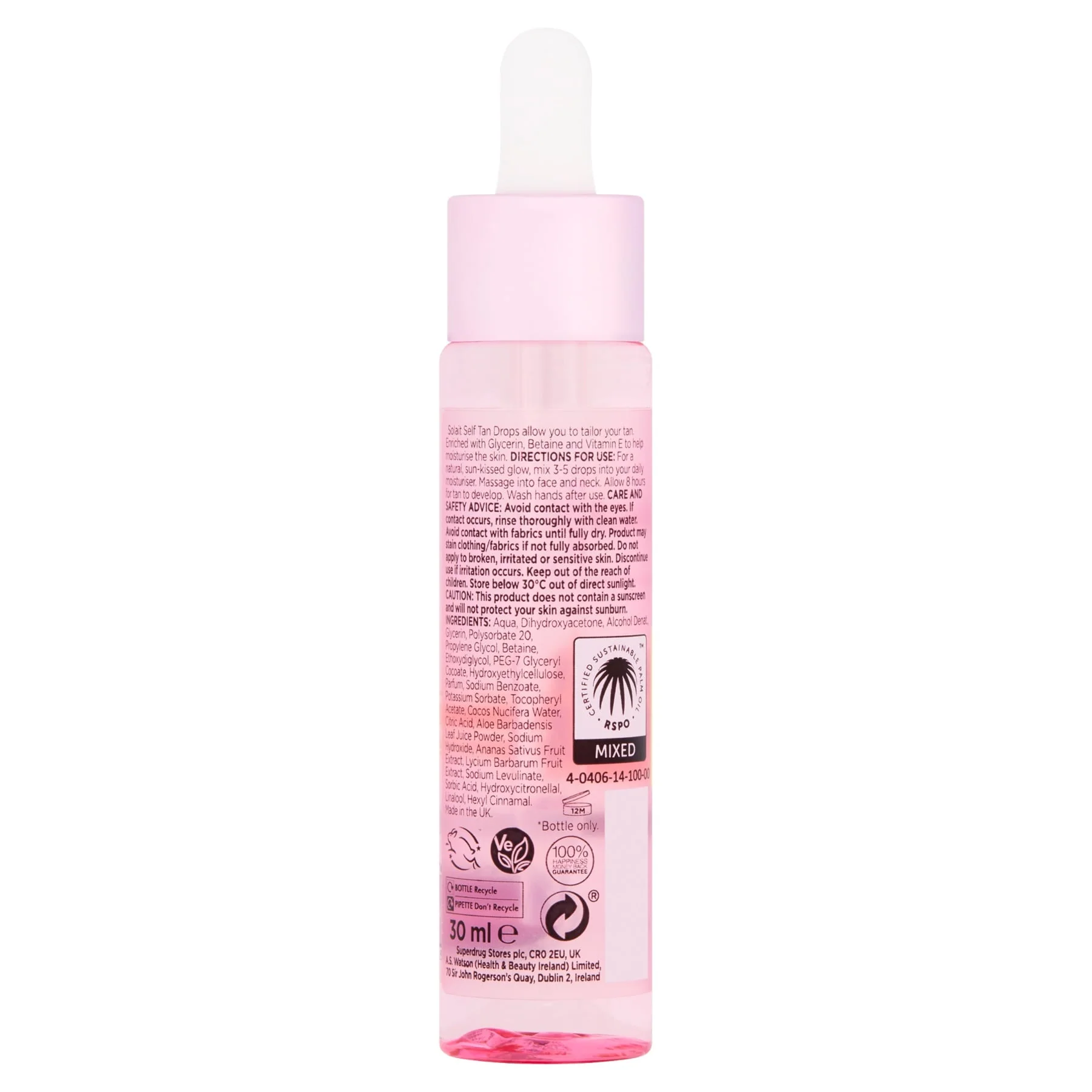Superdrug Solait Self Tan Drops Medium 30ml - Image 2