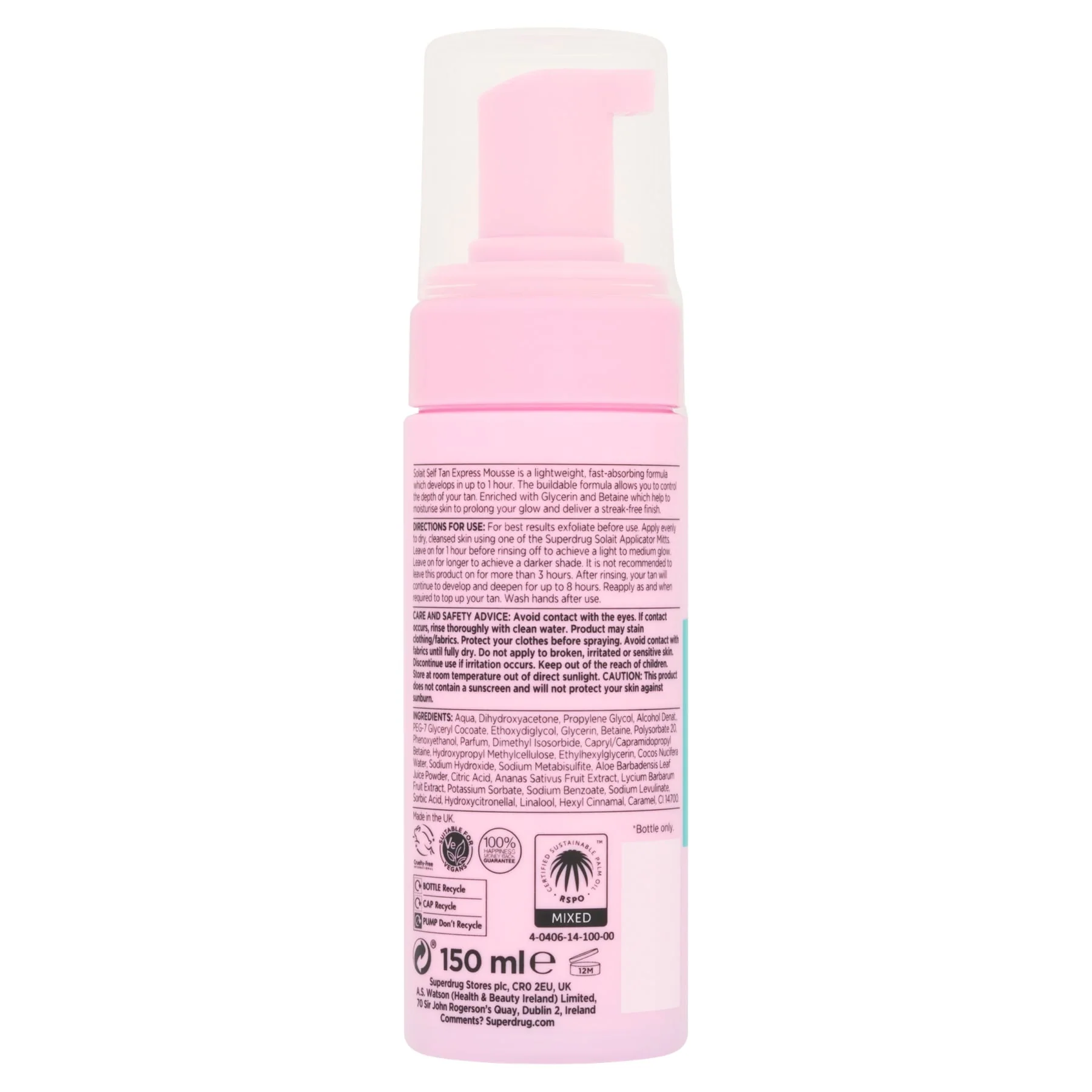 Superdrug Solait Self Tan Express Mousse Dark - Image 2