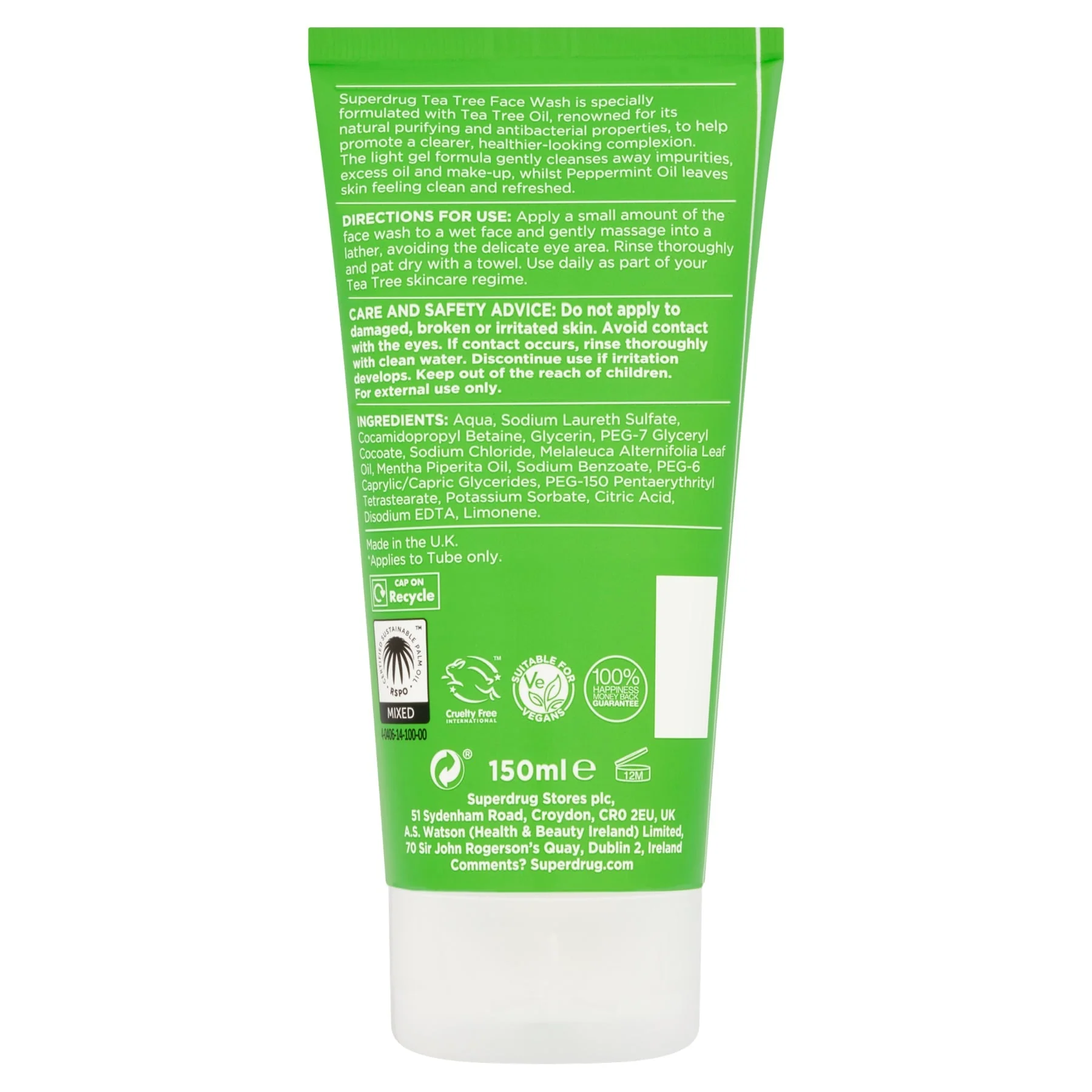 Superdrug Tea Tree Face Wash 150ml - Image 2