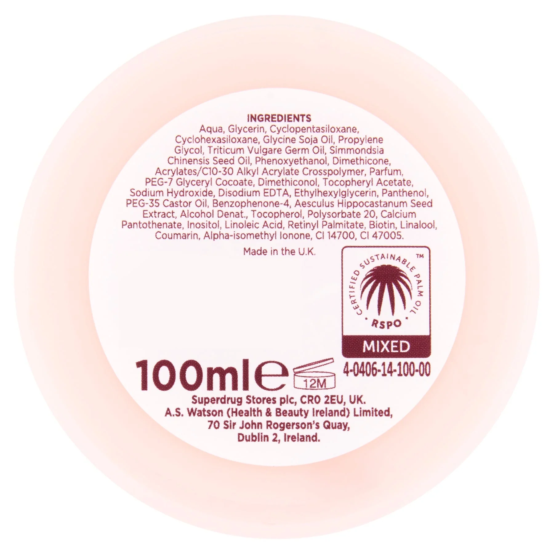 Superdrug Vitamin E Leave on Mask Rspo - Image 2