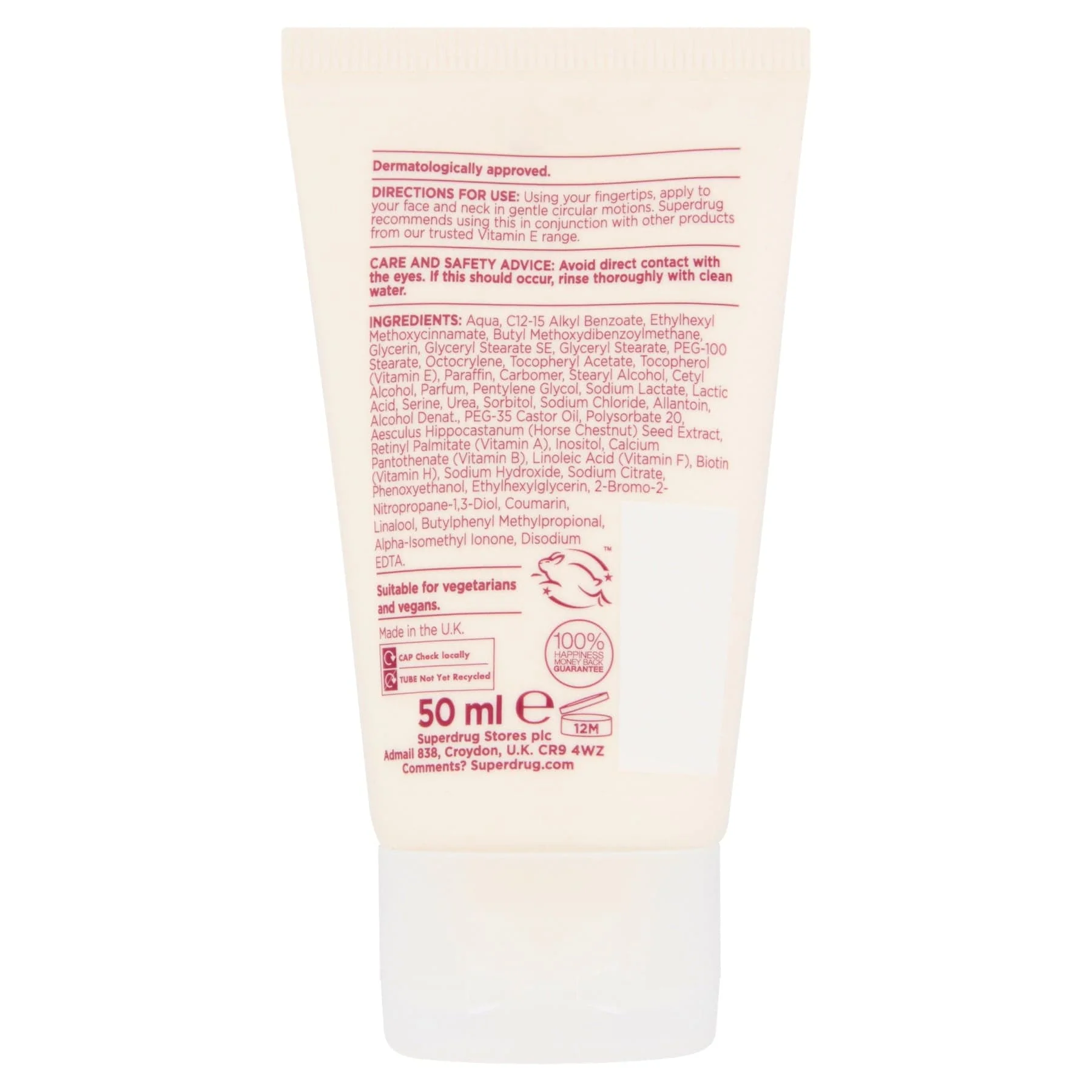 Superdrug Vitamin E Moisturising Day Cream SPF15 50ml - Image 2