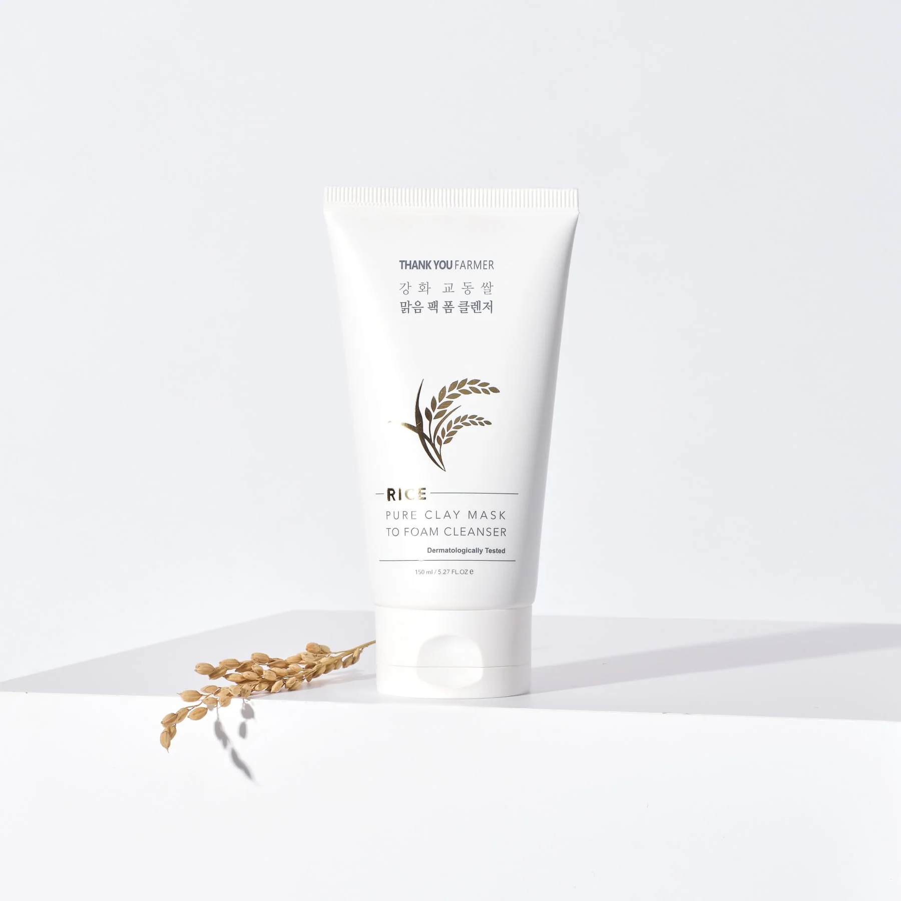 Thank You Farmer Rice Pure Clay Mask to Foam Cleanser 150ml - Image 2