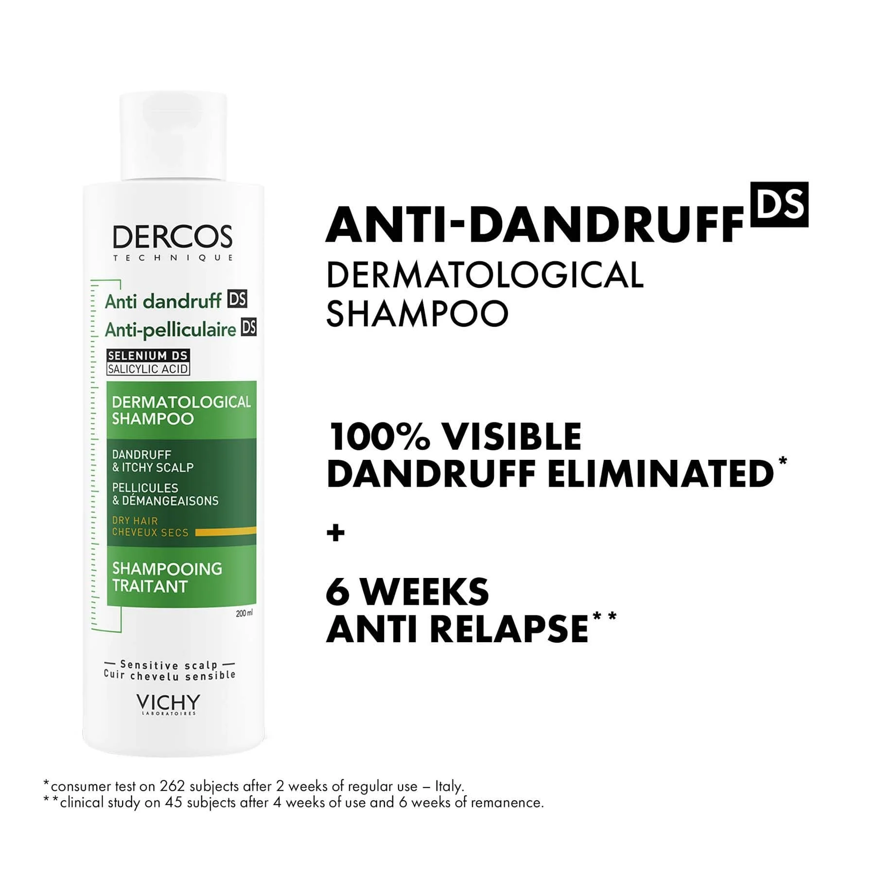 Vichy Dercos Anti Dandruff Shampoo for Dry Hair 200ml - Image 3