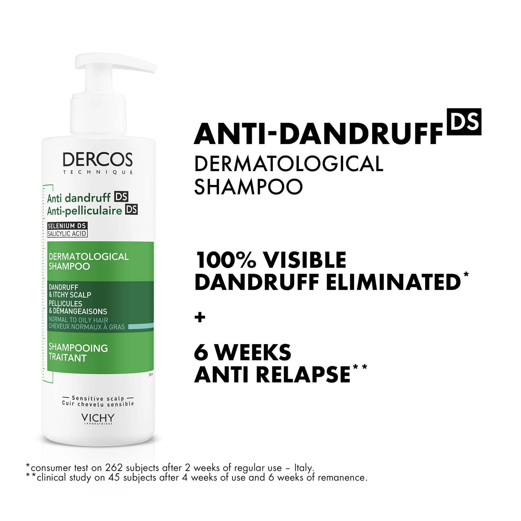 Vichy Hair Shampoo Anti Dandruff for Normal to Oily Hair Dercos by Vichy - 390ml - Image 3