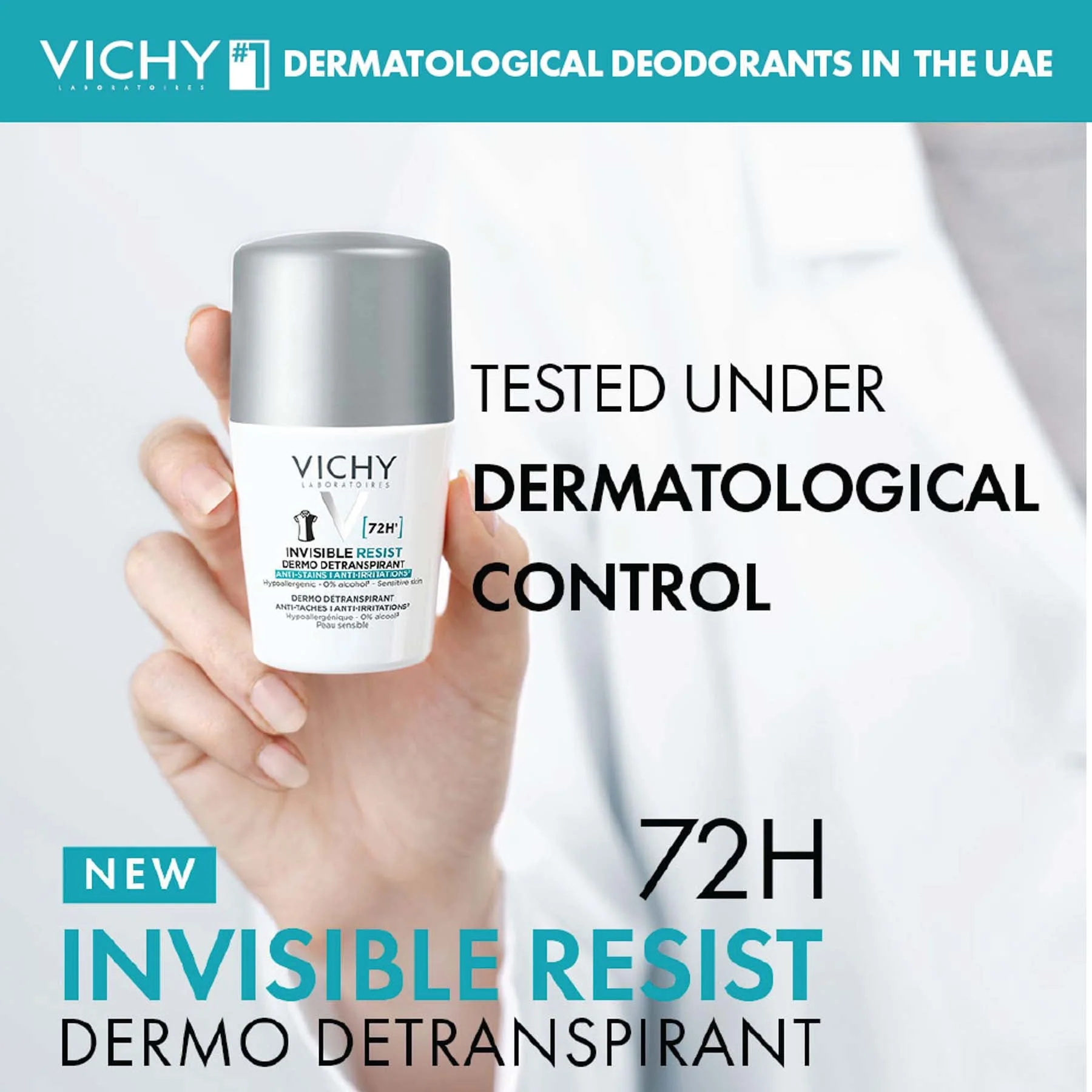 Vichy Invisible Resist 72h Roll-on Deodorant 50 Ml - Image 5