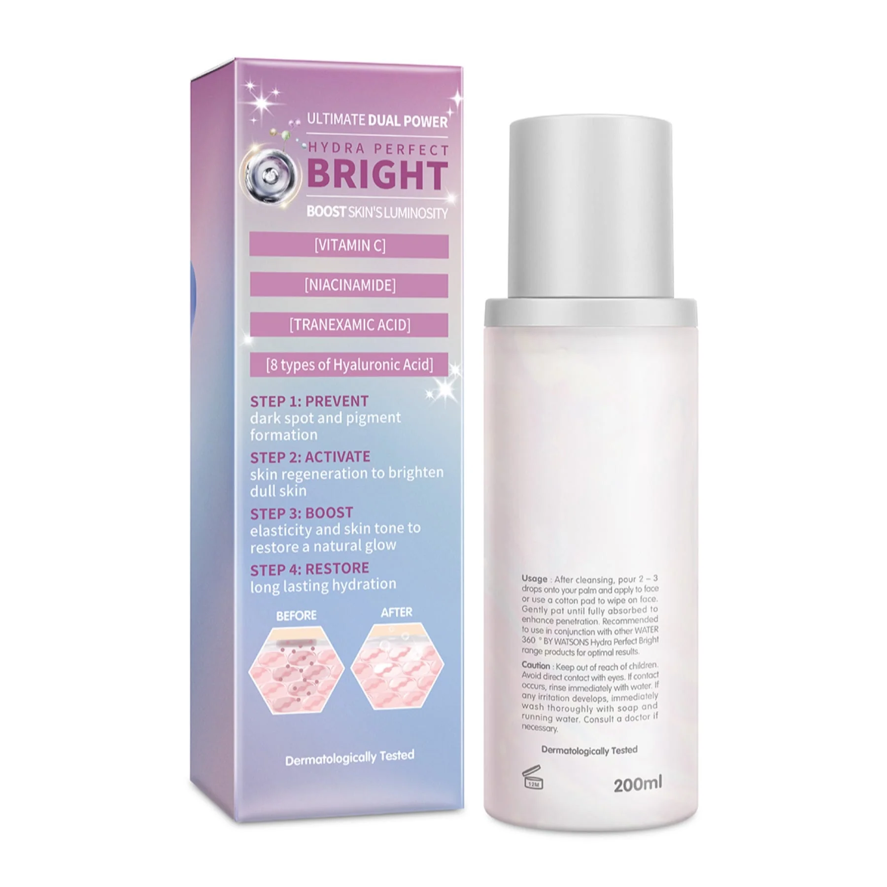 Water 360 by Watsons Hydra Perfect Bright Essence Toner 200ml - Image 2