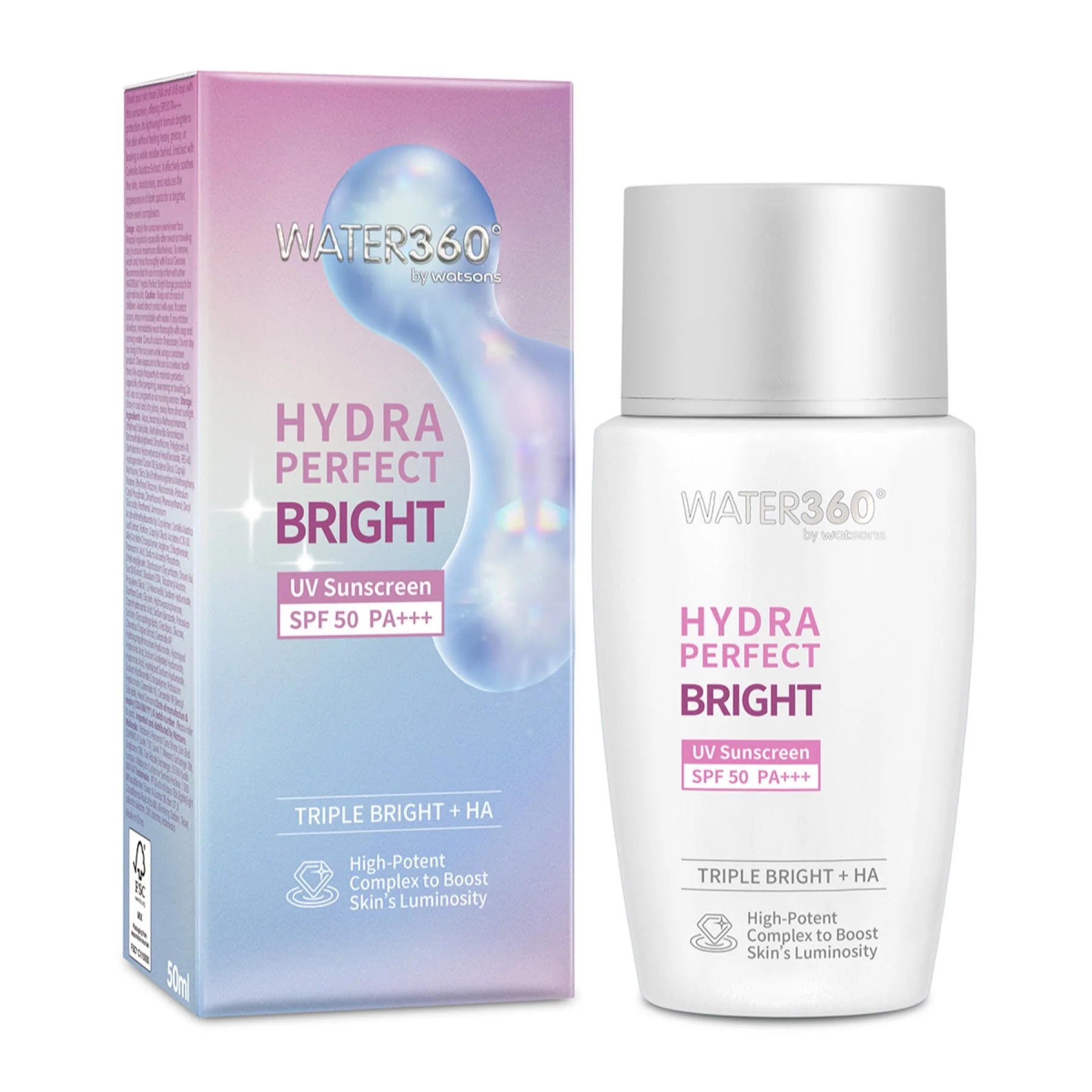 Water 360 by Watsons Hydra Perfect Bright Uv Sunscreen 50ml
