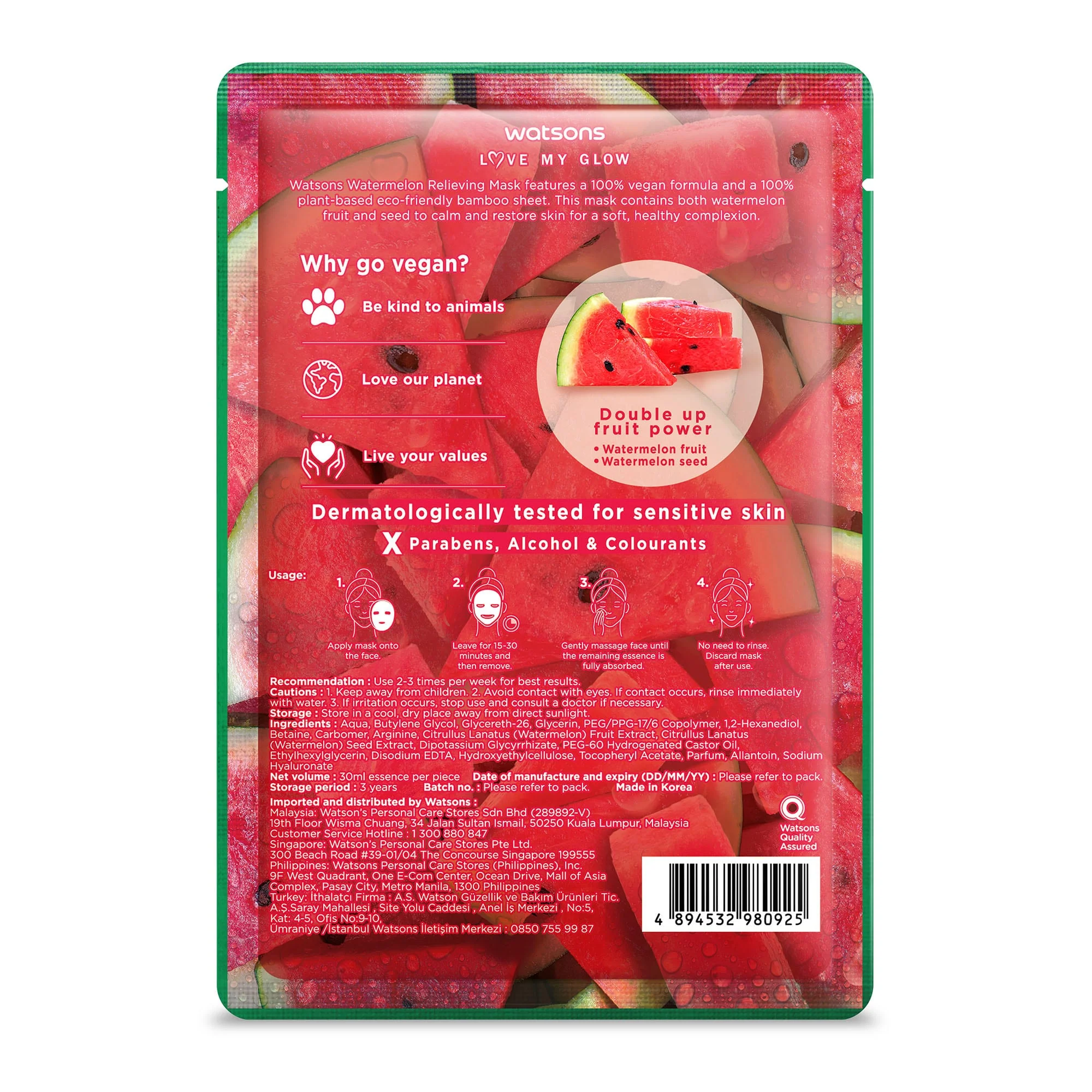 Watermelon Relieving Mask 1pc - Image 2