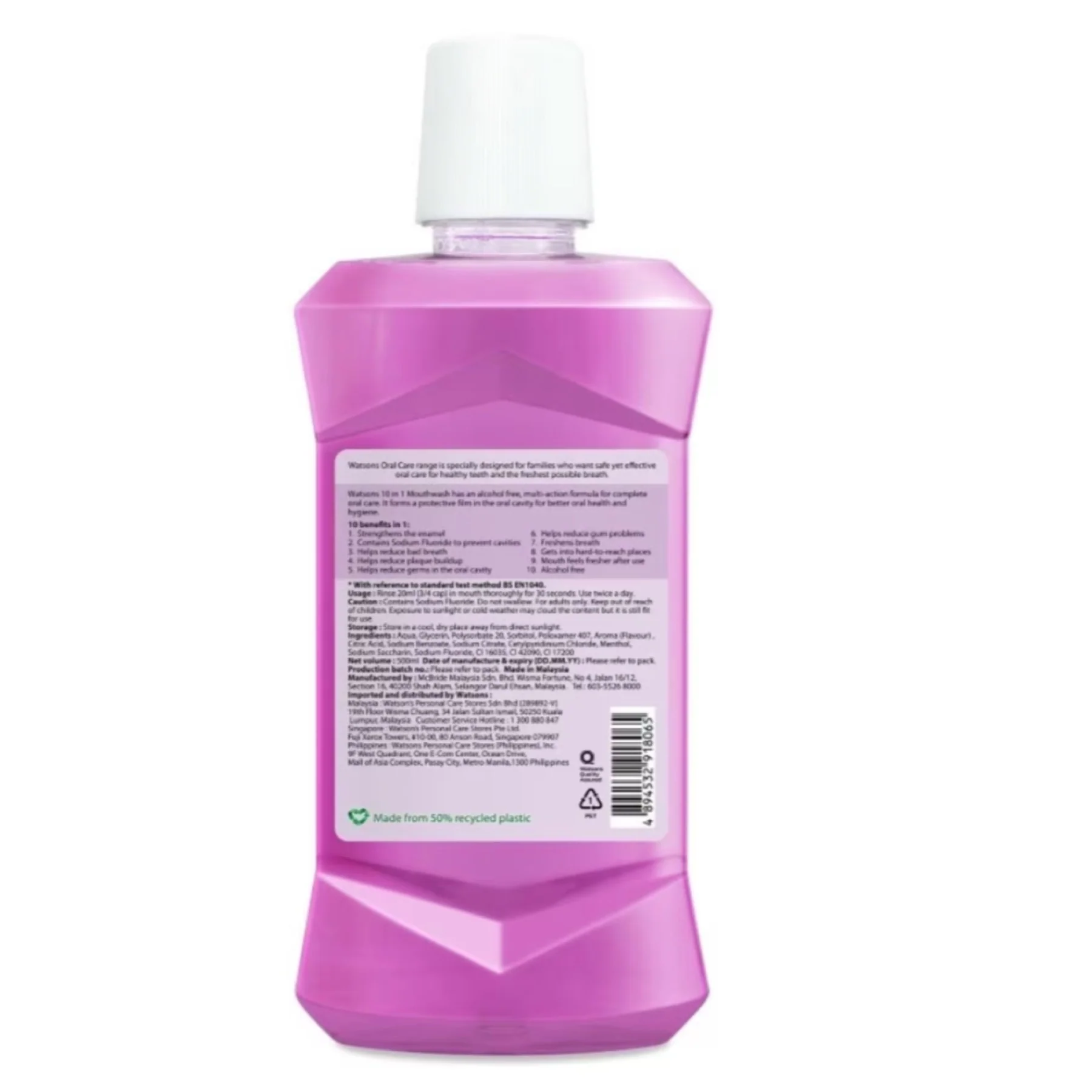 Watsons 10 in 1 Mouthwash 500ml - Image 2