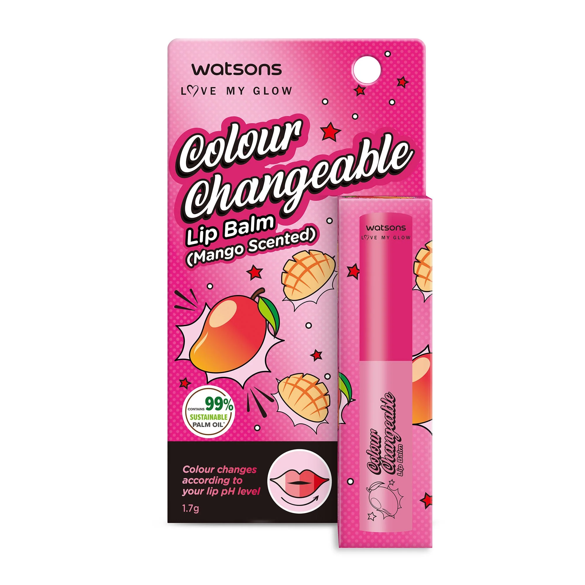 Watsons Colour Changeable Lip Balm Mango 1.7g