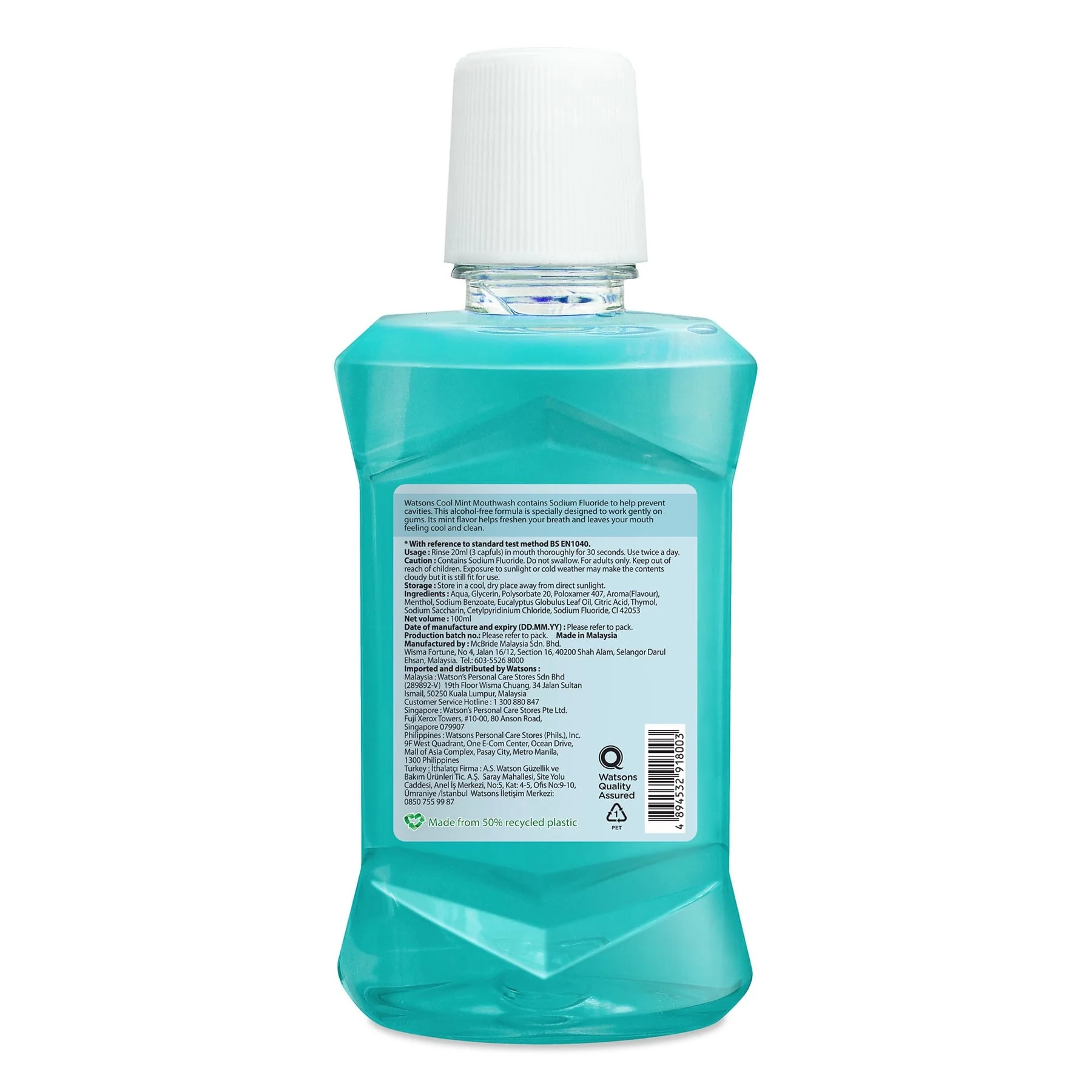Watsons Cool Mint Mouthwash 100ml - Image 2