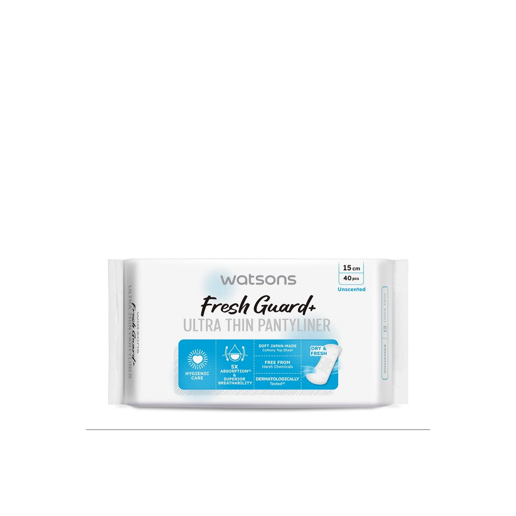 Watsons Fresh Guard+ Ultra Thin Pantyliner Uncented 15cm 40s - Image 2