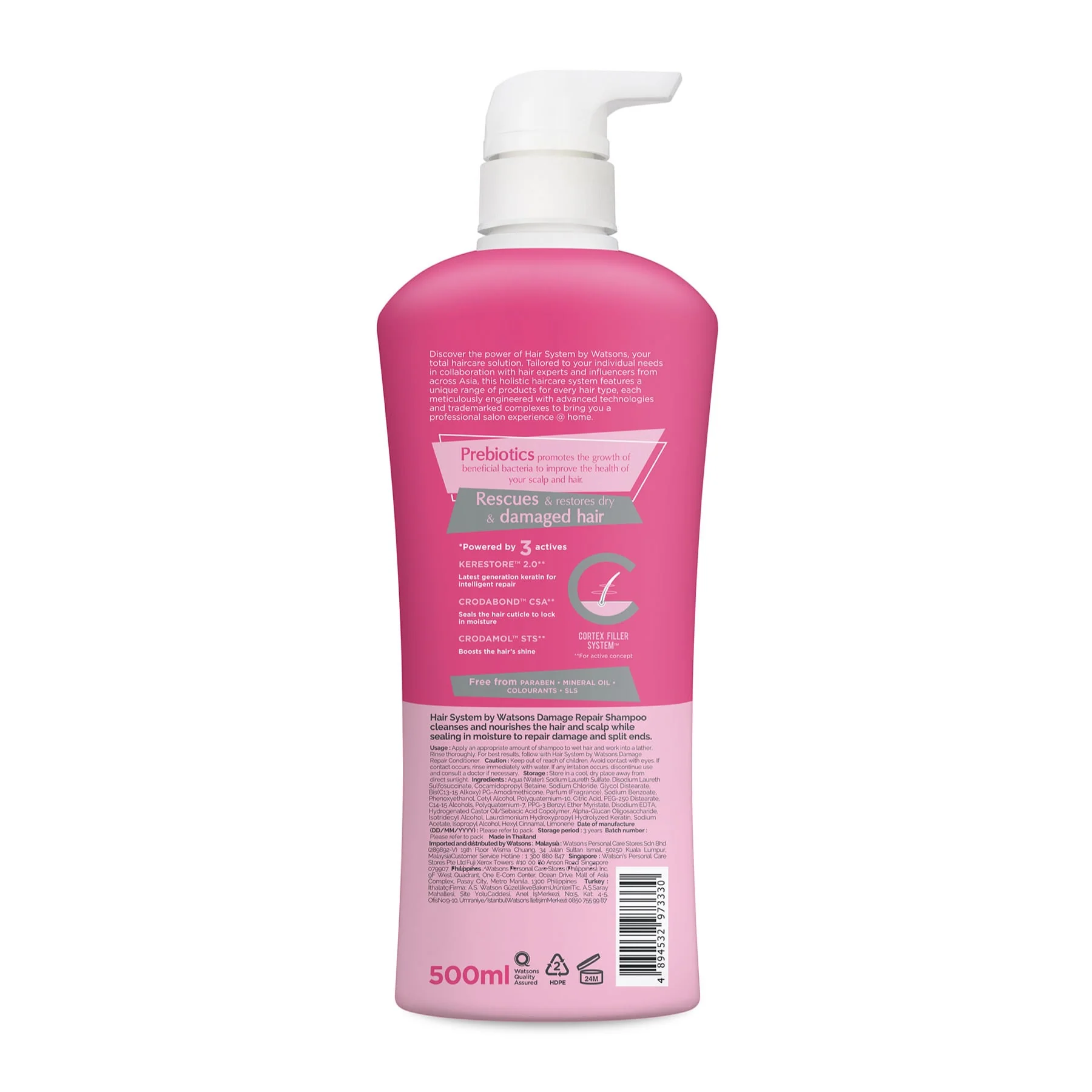Watsons Hair Systems by Watsons Damage Repair Shampoo 500ml - Image 2
