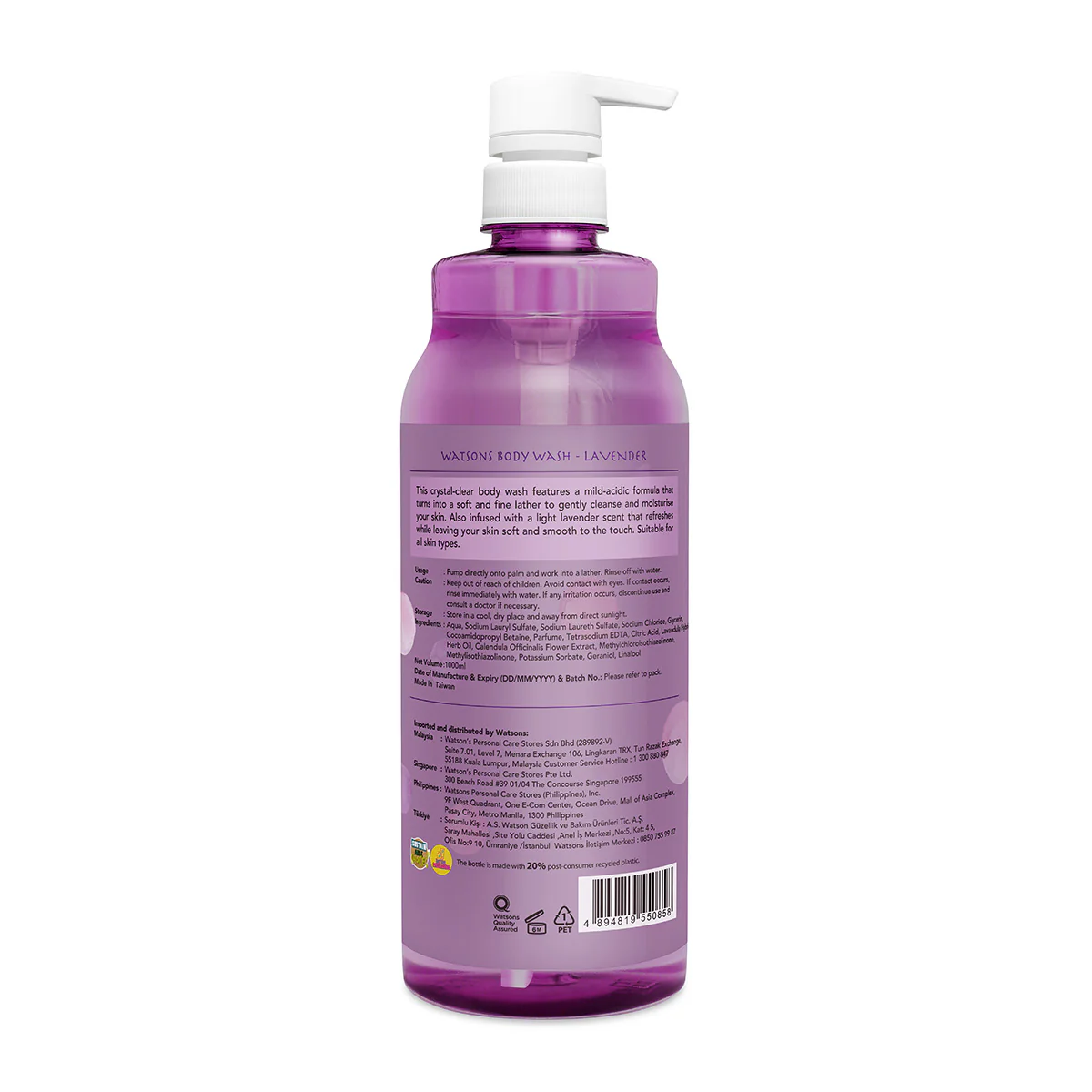 Watsons Lavender Body Wash 1000ml - Image 2