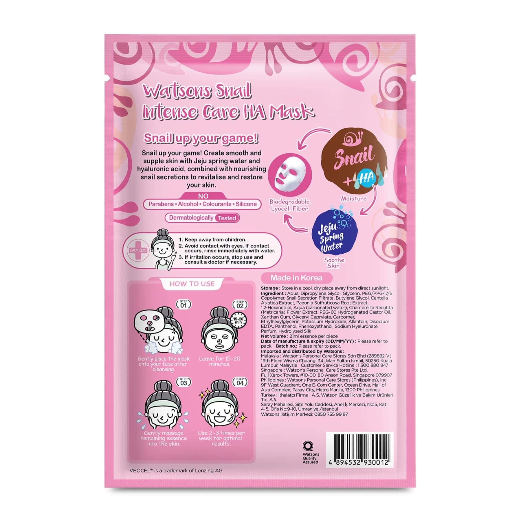 Watsons Love My Glow Intense Care Sheet Mask Snail & HA - Image 2