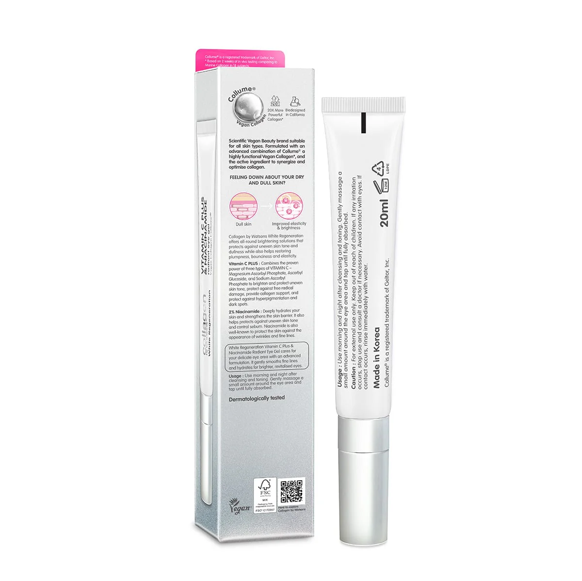 Collagen by Watsons White Regeneration Radiant Eye Gel 20ml - Image 2